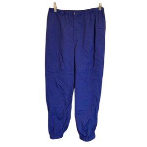 L.L. Bean Convertible Pants Shorts Women's LP Blue Nylon Lightweight Zip Off‎